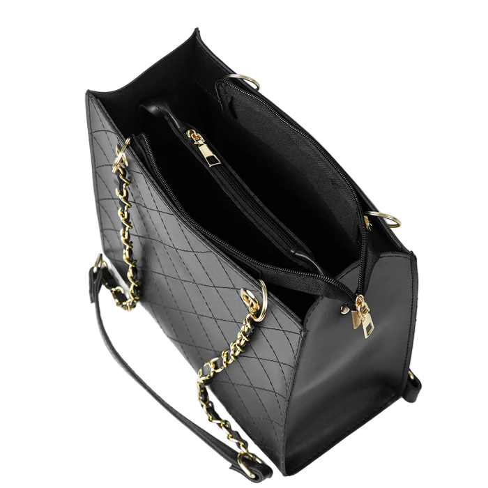 Women’s Black Faux Leather Shoulder Bag