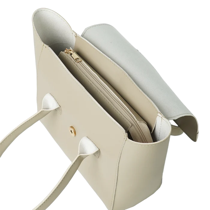 Women’s Beige Faux Leather Handbag