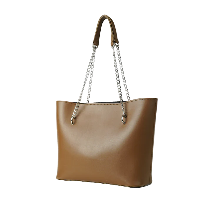 Women’s Faux Leather Brown Shoulder Bag