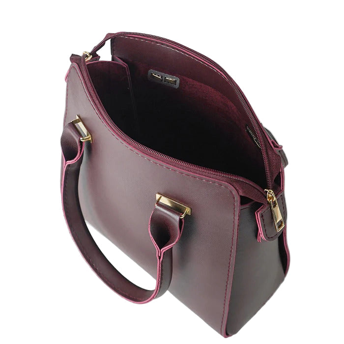 Women’s Maroon Faux Leather Handbag