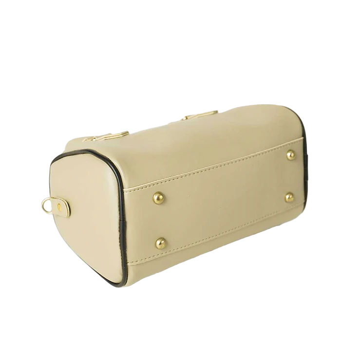 Women’s Drum-Style Beige Handbag