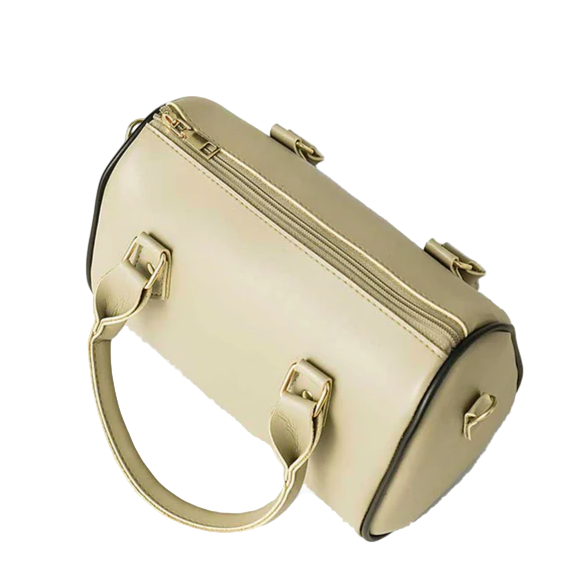 Women’s Drum-Style Beige Handbag