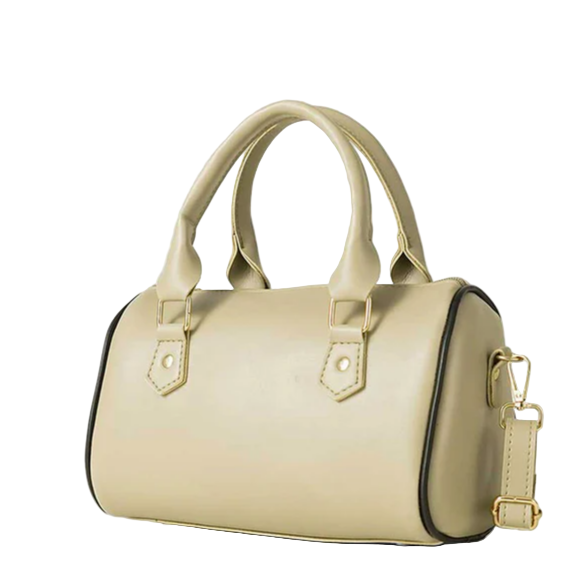 Women’s Drum-Style Beige Handbag