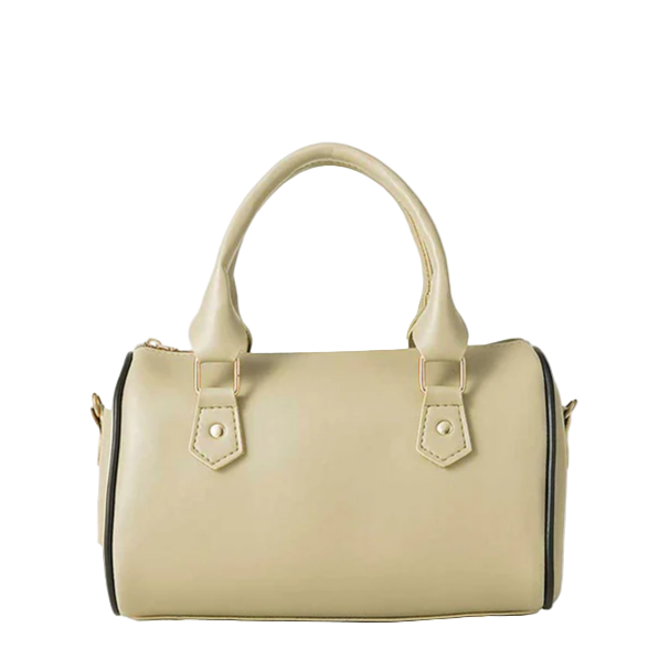 Women’s Drum-Style Beige Handbag