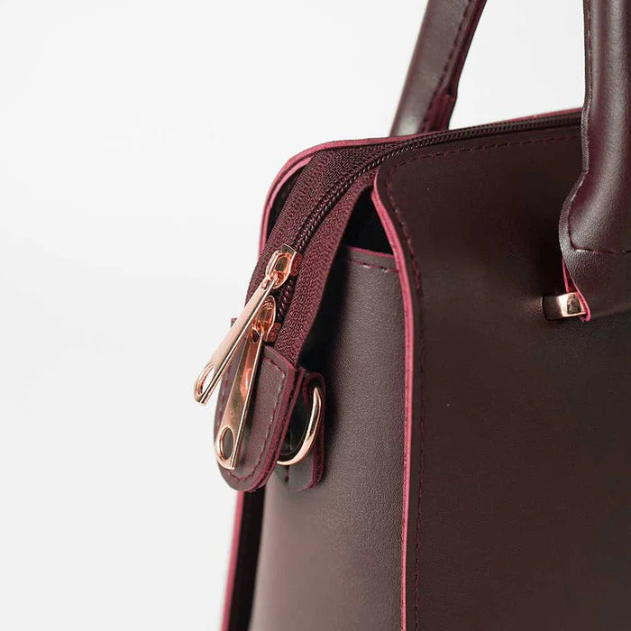Women’s Maroon Faux Leather Handbag
